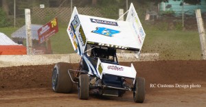 Billy Balog in IRA Sprint Car action at Plymouth Dirt Track, Saturday, June 15. (RC Custom Design photo)