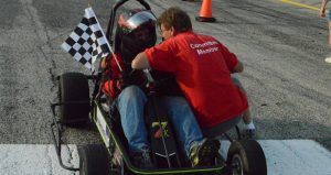 The Memorial Go-Kart Program at Slinger Speedway gives participants a taste of the racing atmosphere. Bob Schneider Jr. photo